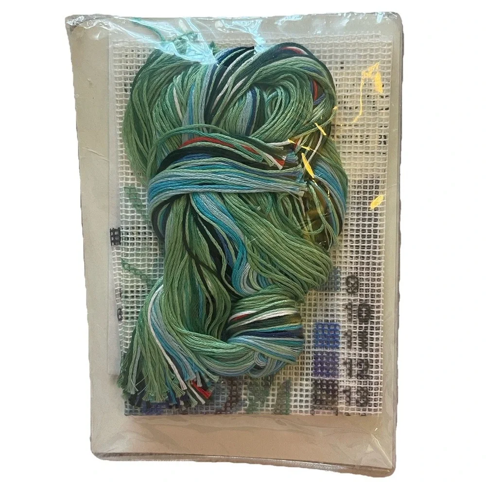 Vintage‎ Dimensions Creative Accents Needlepoint Kit Blue Butterflies Unopened@